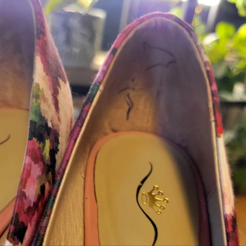 Nina Floral Block Heel Women's Shoes Sz.9 Great For EASTER